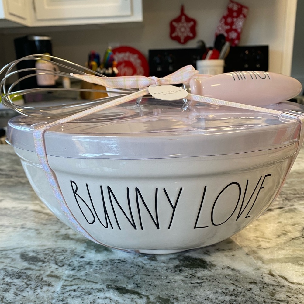 Rae Dunn ‘Bunny Love’ Mixing Bowl & ‘Hip Hop’ Whisk Set